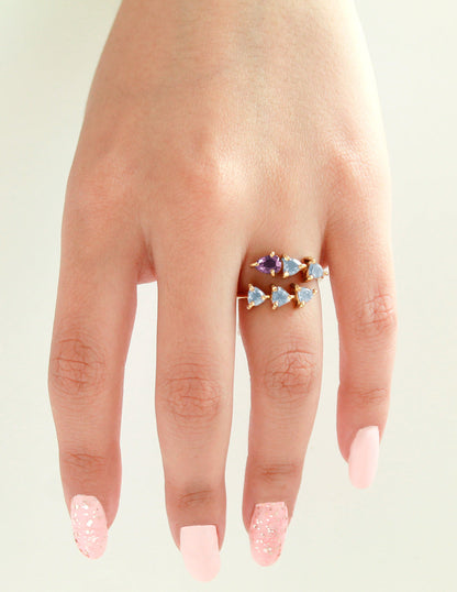 Anillo Snake con piedras naturales plata Sancjewelry
