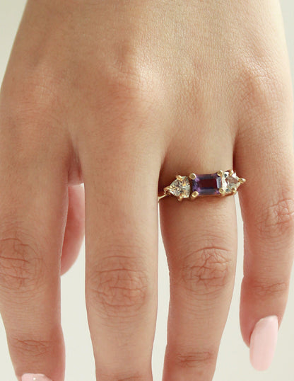 Anillo Clara Amatista y Topacio Blanco SancJewelry
