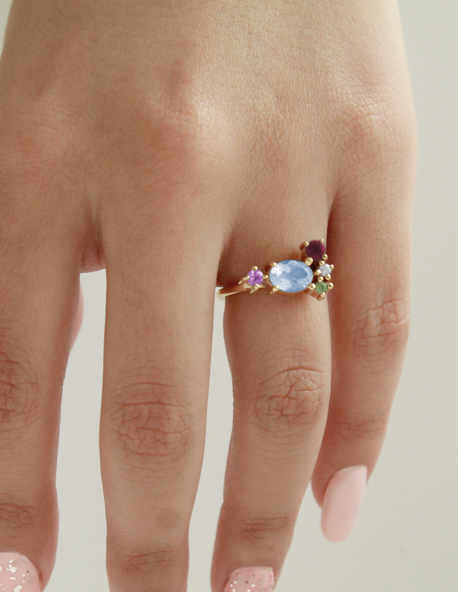 Anillo Daniela Topacio Azul SancJewelry