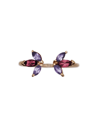 Anillo Flor piedras naturales Iolita Sancjewelry 