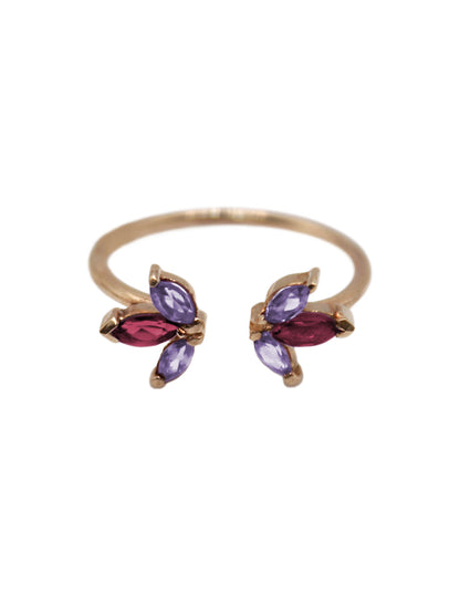Anillo Flor piedras naturales Iolita Sancjewelry 