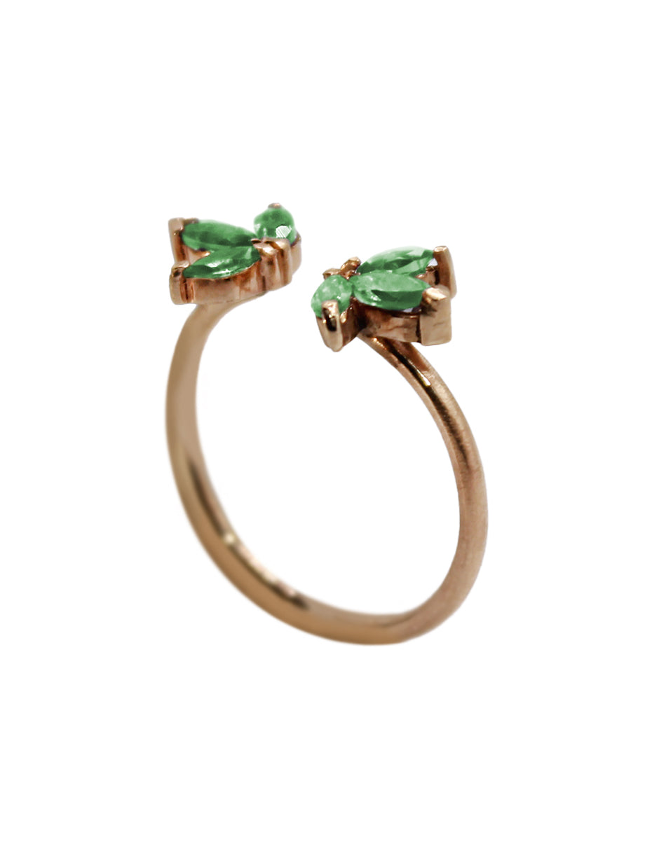 Anillo Flor Esmeralda SancJewelry