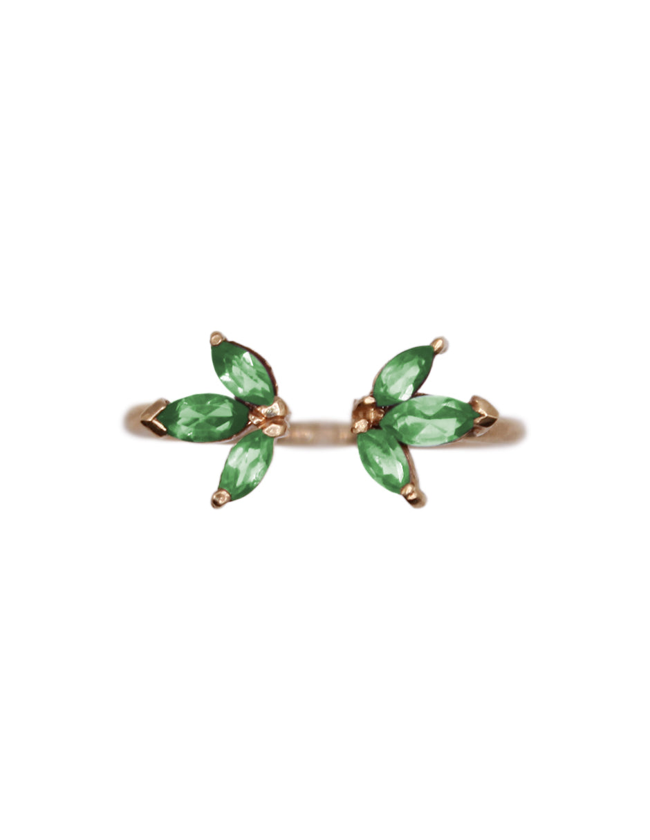 Anillo Flor Esmeralda SancJewelry