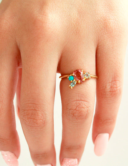 Anillo Greta turmalina rosa en plata Sancjewelry 