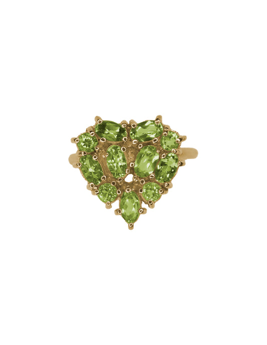 Anillo Mini Corazón Peridoto