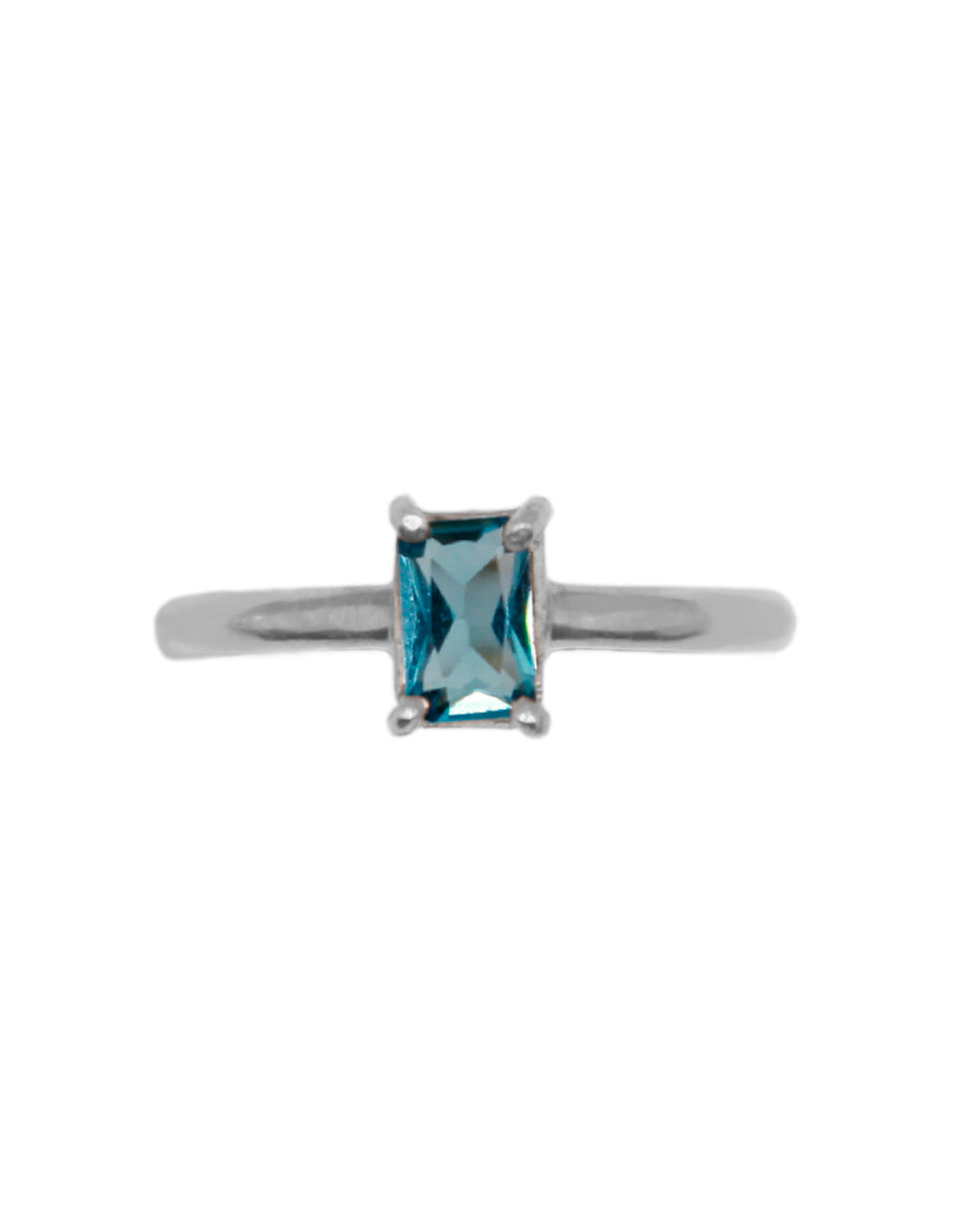 Anillo Sara Con Topacio Azul
