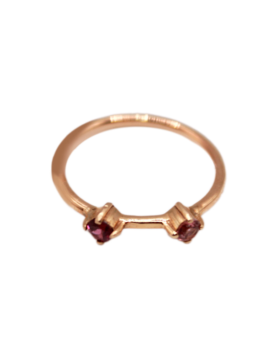 Anillo Twin Turmalina Rosa
