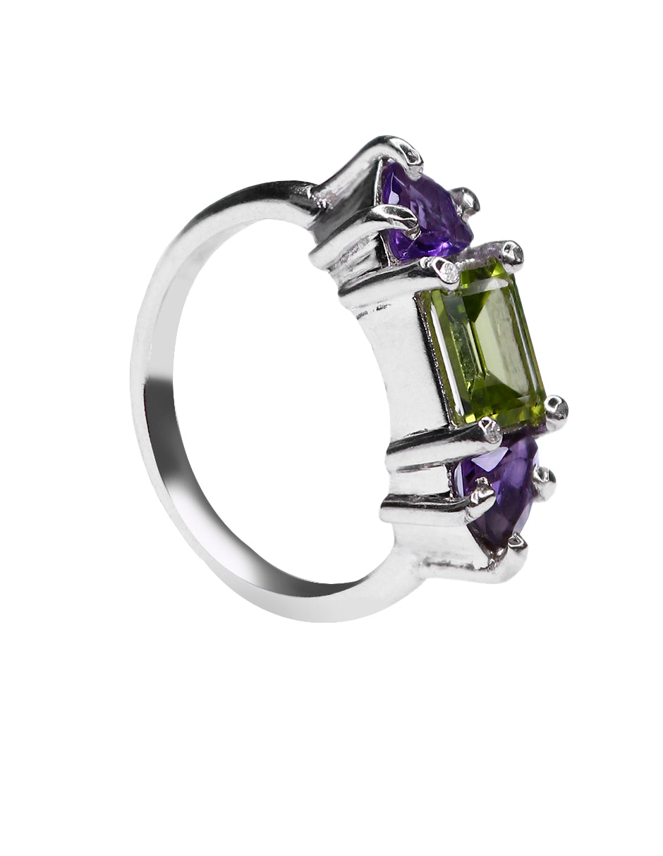 Anillo Clara Amatista y Peridoto Sancjewelry