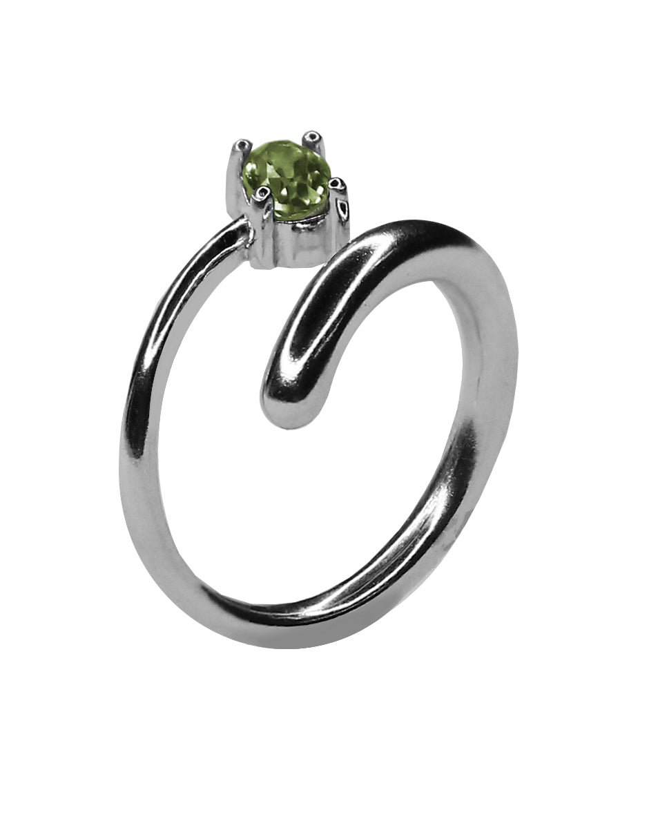 Anillo Espiral peridoto plata Sancjewelry