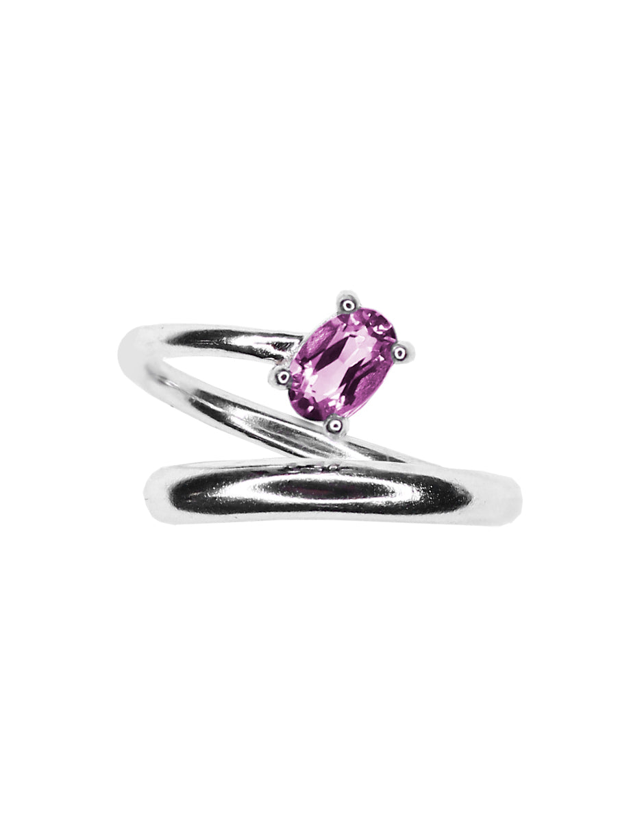 Anillo Espiral Rodolita plata Sancjewelry