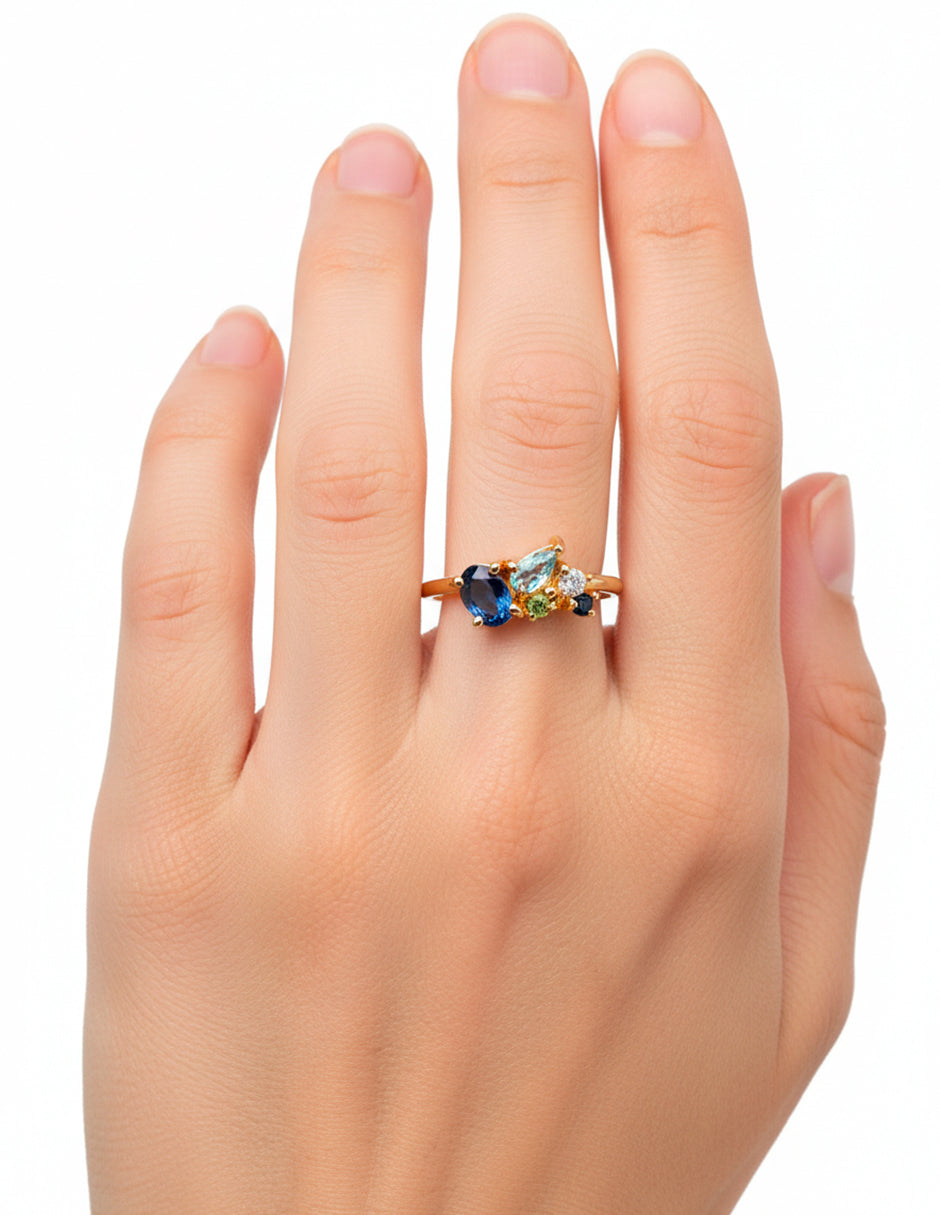 Anillo Fernanda Iolita plata Sancjewelry