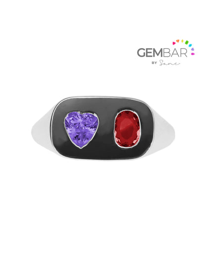 Anillo Pinky plata con rodio Sancjewelry