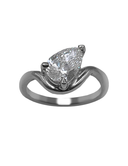 Anillo Compromiso Onda Pera