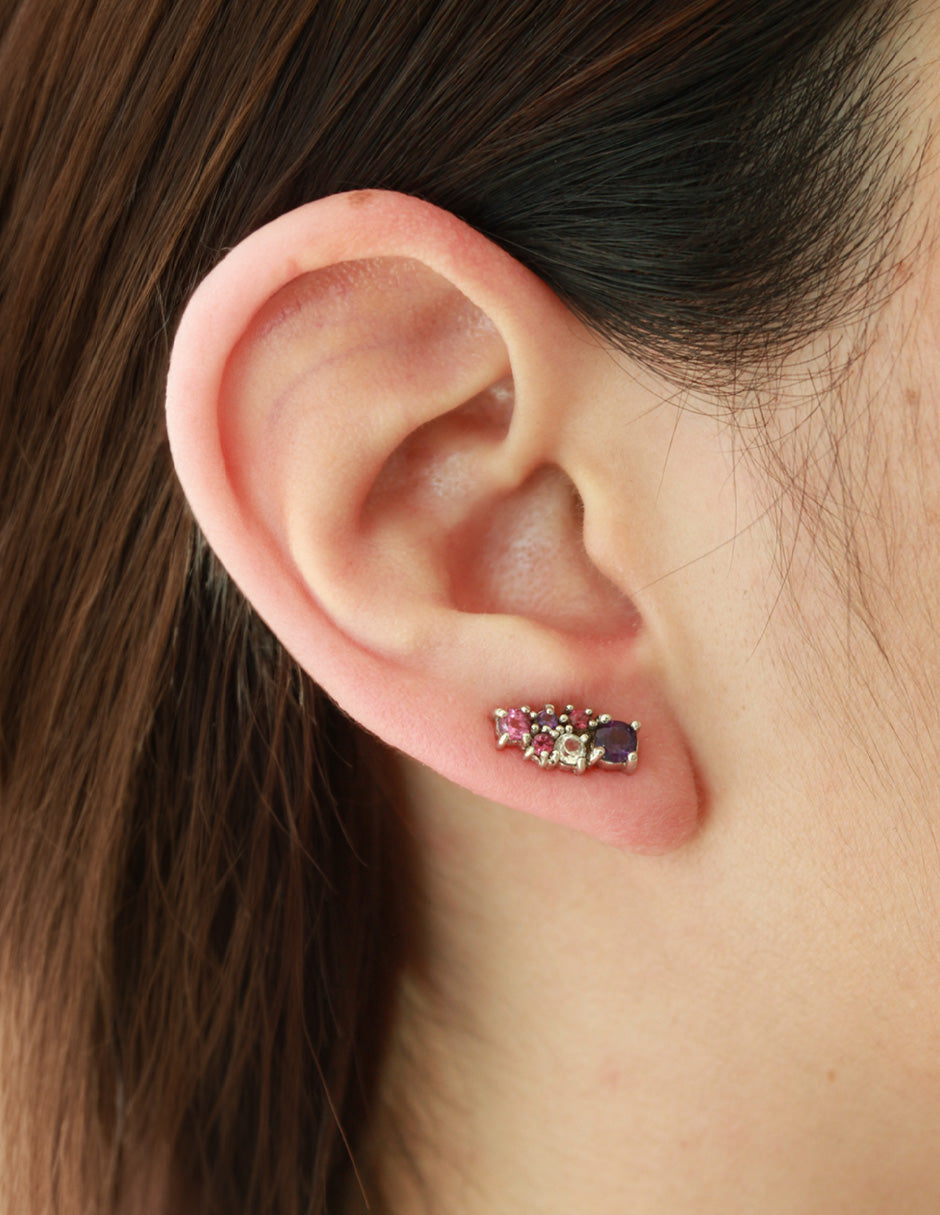 Aretes Mini Cluster Amatista