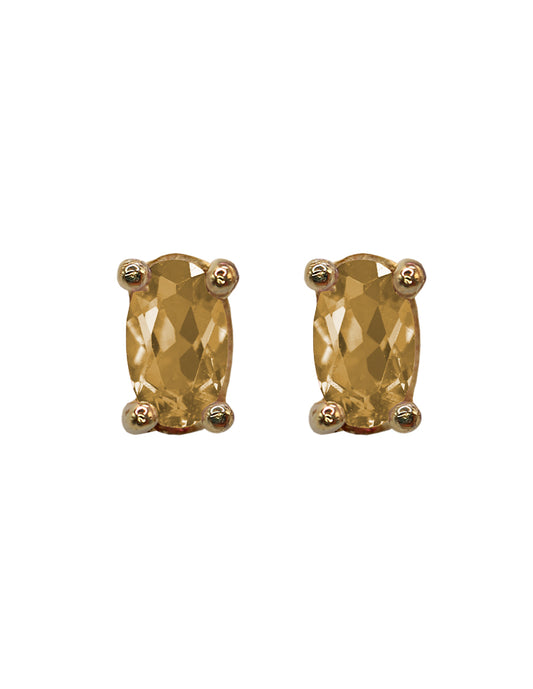 Aretes Oval Citrino