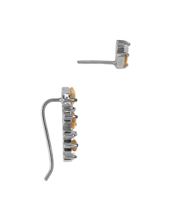 Aretes Climber Citrino y Topacio Blanco