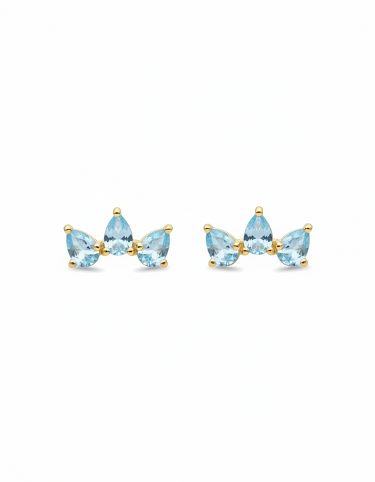 Aretes Gotas Topacio Azul