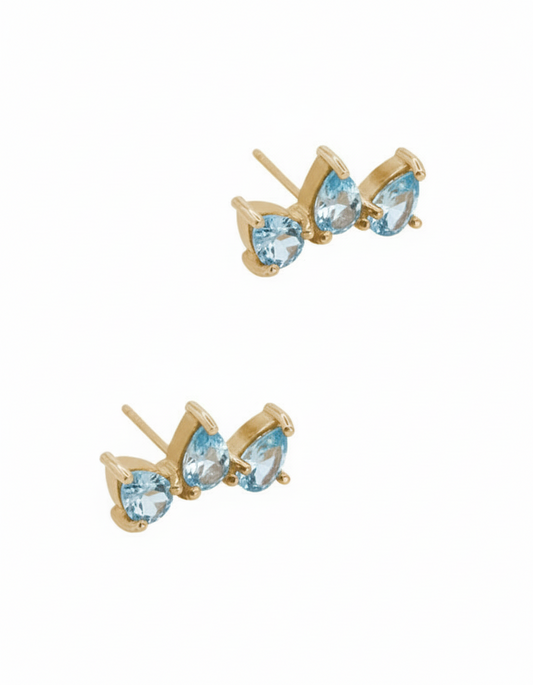 Aretes Gotas Topacio Azul