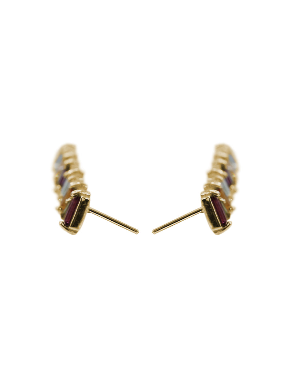 Aretes Largos Baguette Rainbow