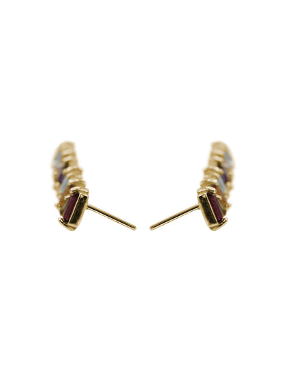 Aretes Largos Baguette Rainbow