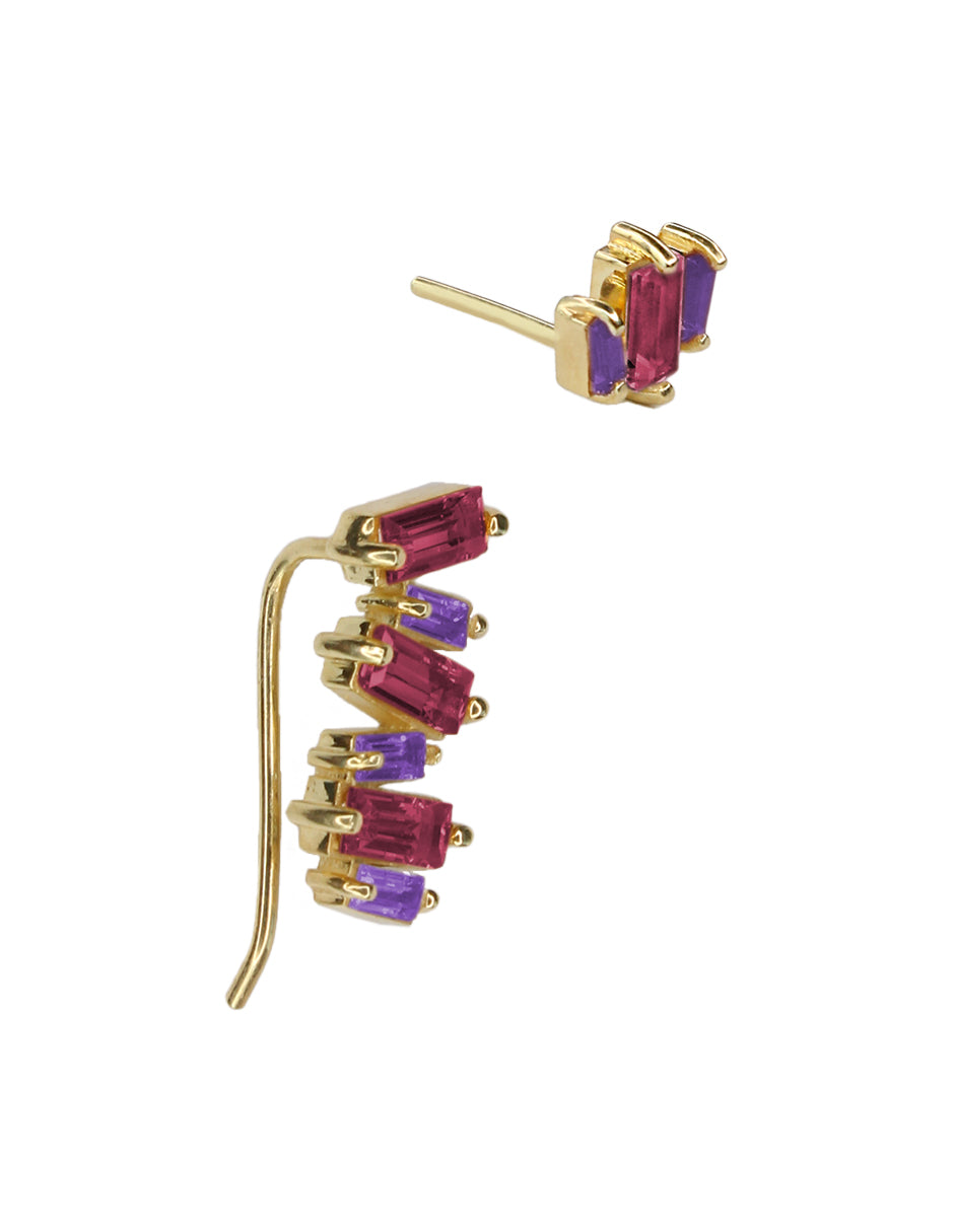 Aretes Climber Amatista y Rodolitas