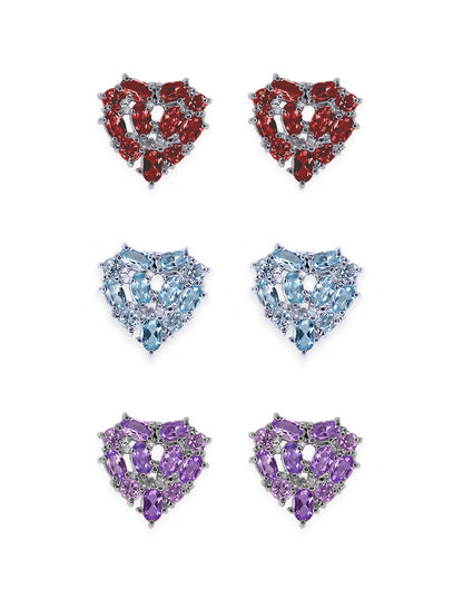 Aretes Corazón piedras naturales