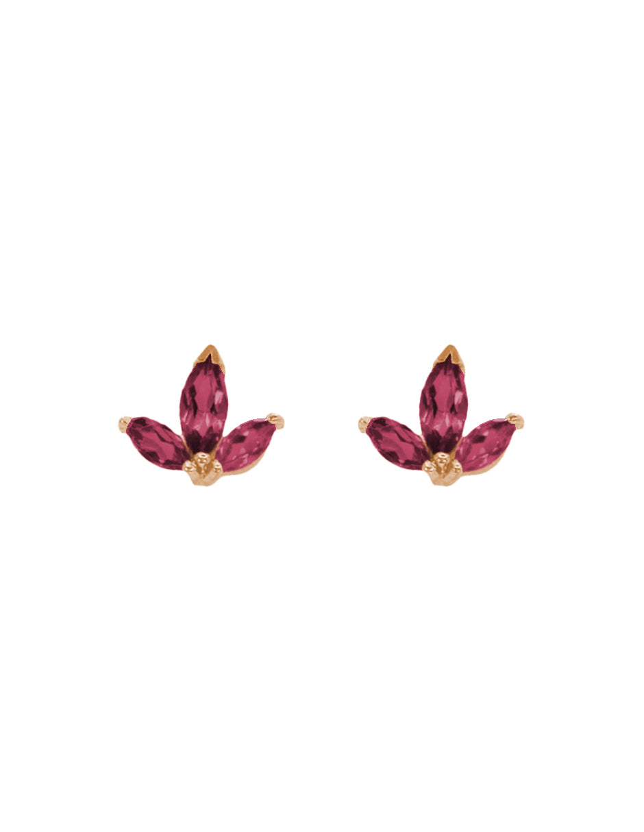 Aretes Flor Rodolitas