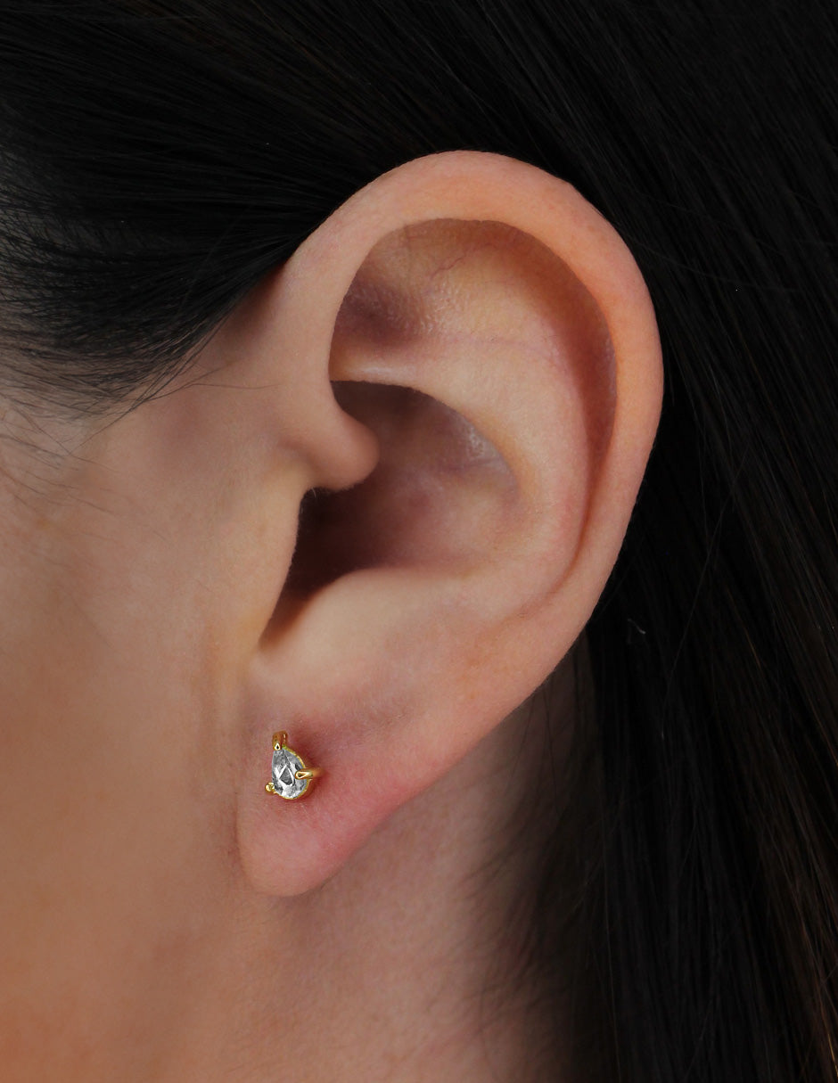 Aretes Gota Topacio Blanco