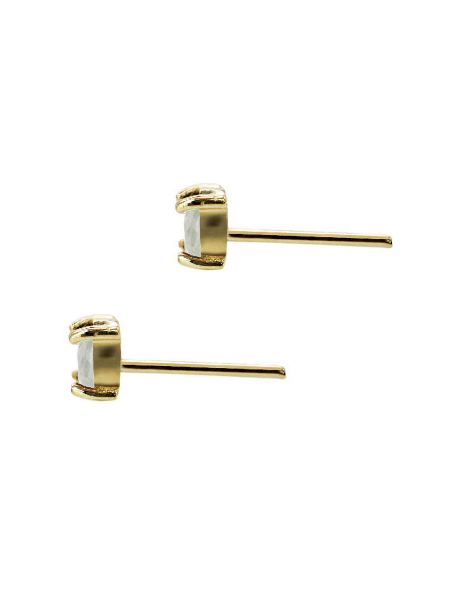 Aretes Cuadrado Topacio Blanco