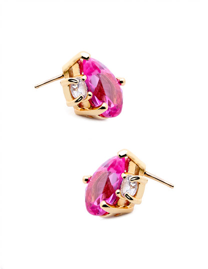 Aretes Beka de oro sólido con zafiros rosas Sanc Jewelry