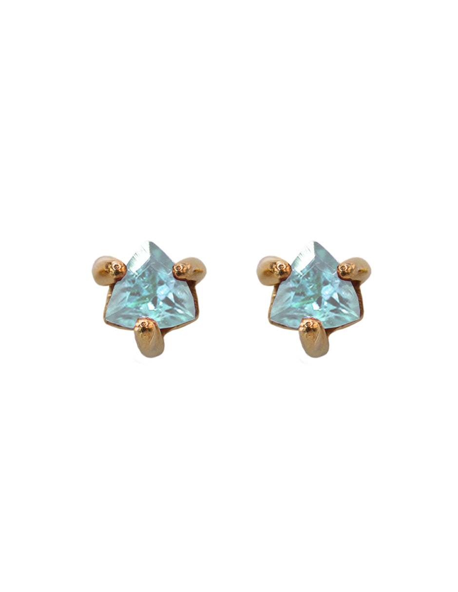 Aretes Trillion Topacio Azul