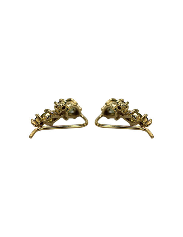 Aretes Nopal plata .925 con peridotos verdes y granates rojos — Sanc Jewelry vista atrás