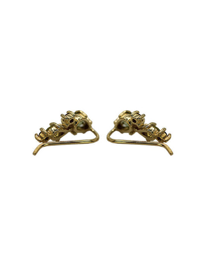Aretes Nopal plata .925 con peridotos verdes y granates rojos — Sanc Jewelry vista atrás