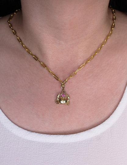 Charm cangrejo rodolita Sancjewelry