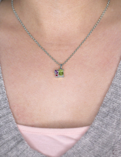 Collar Ara Verde peridoto plata Sancjewelry