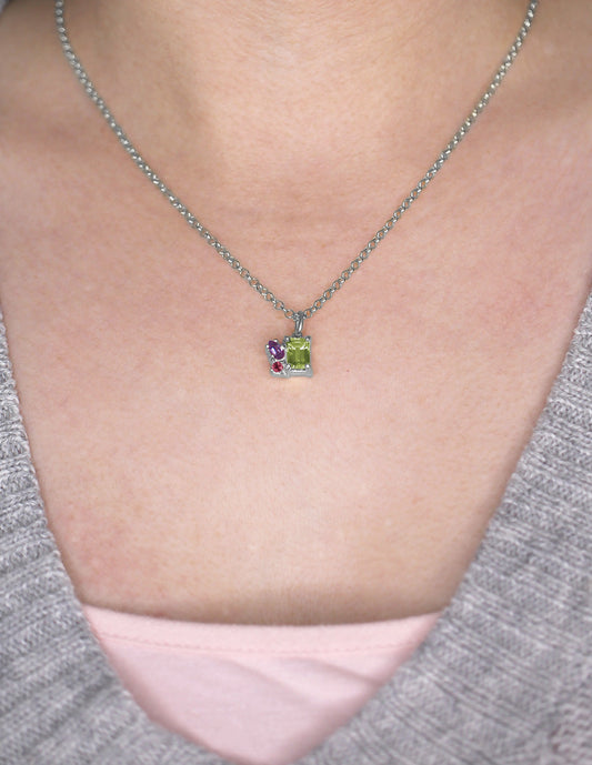 Collar Ara Verde peridoto plata Sancjewelry