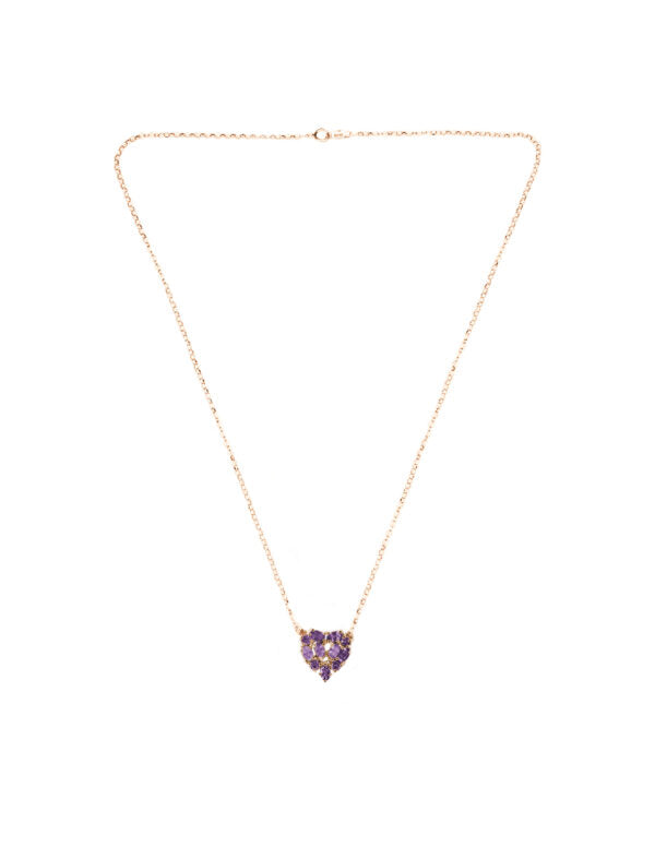 Collar Mini Corazón Amatistas