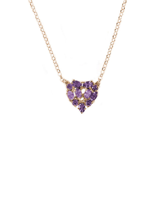 Collar Mini Corazón Amatistas
