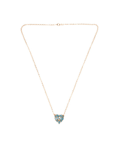 Collar Mini Corazón Topacio Azul plata Sancjewelry