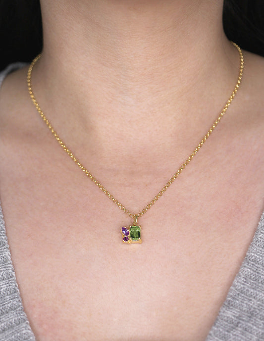 Collar Ara Verde peridoto plata Sancjewelry