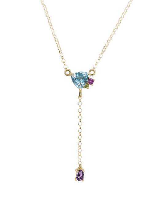 Collar Eli Topacio Azul y Amatista