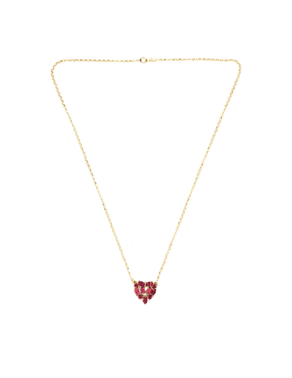 Collar Mini Corazón Rodolitas
