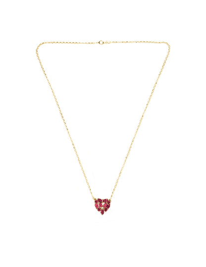 Collar Mini Corazón Rodolitas plata Sancjewelry