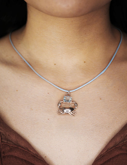 Collar Cangrejo Topacio azul Sancjewelry