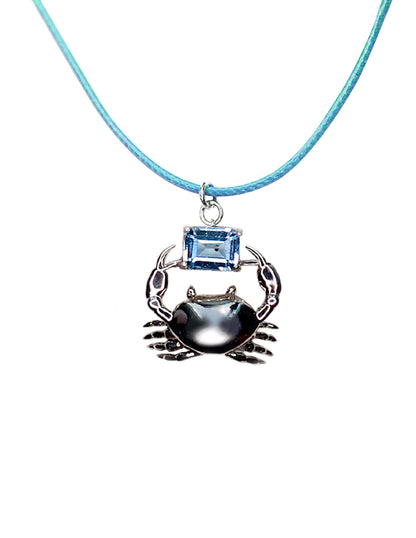 Collar Cangrejo Topacio azul Sancjewelry