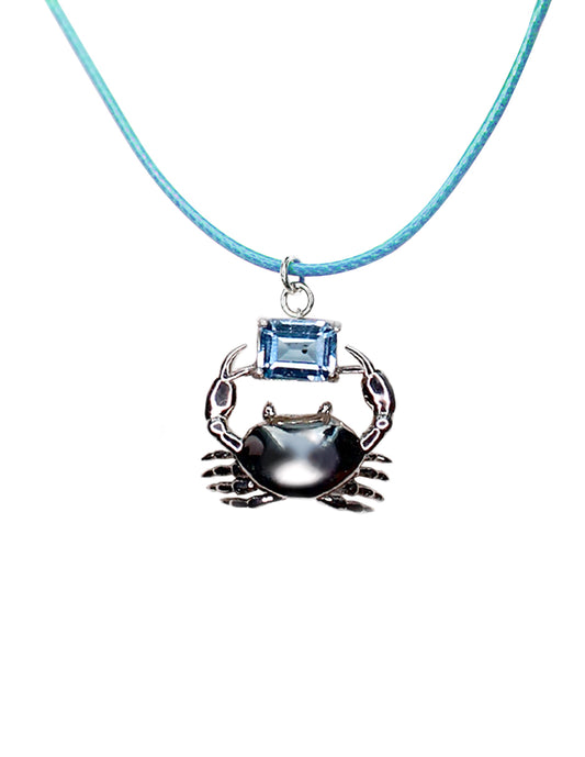 Collar Cangrejo Topacio azul Sancjewelry