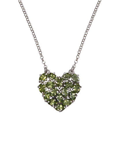 Collar Corazón Peridoto plata .925 Sancjewelry