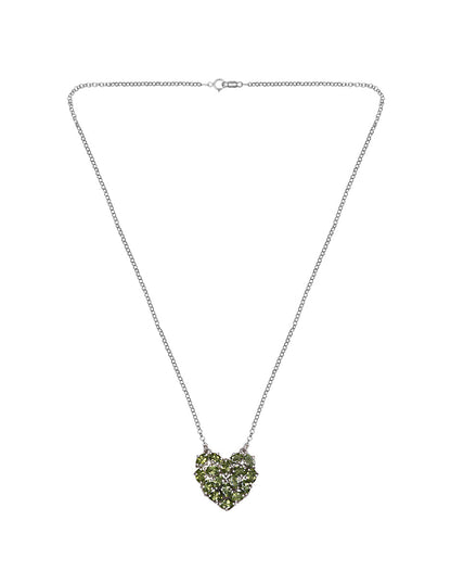 Collar Corazón Peridoto plata .925 Sancjewelry