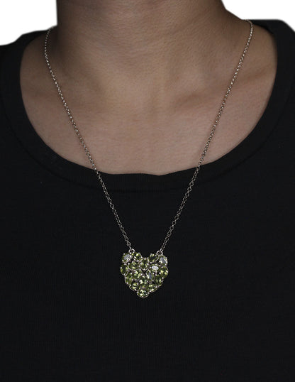 Collar Corazón Peridoto plata .925 Sancjewelry
