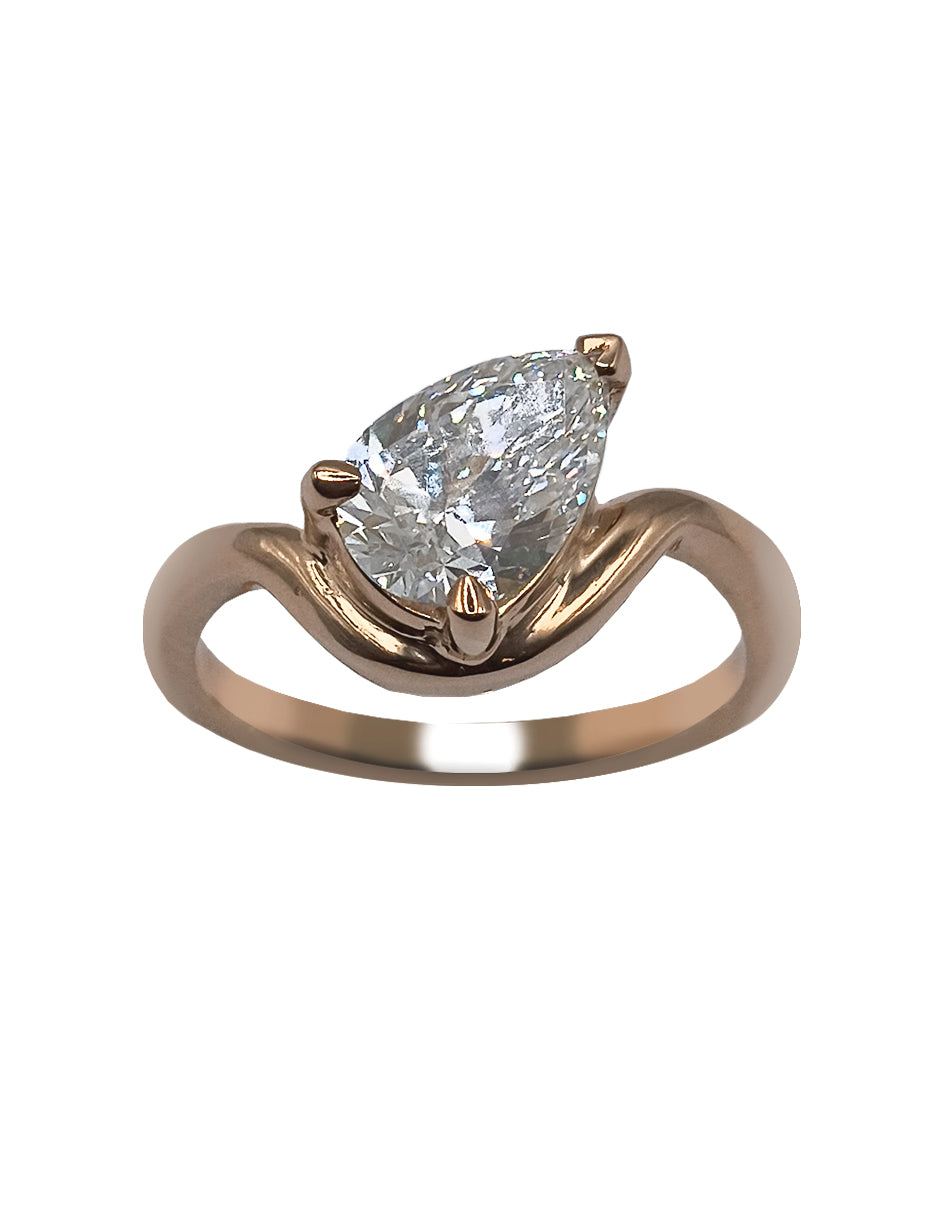 Anillo Compromiso Onda Pera